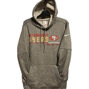 nike San Francisco 49ers Gray Hoodie NFL SF 49ers Sweatshirt w/ Red Gold Niners